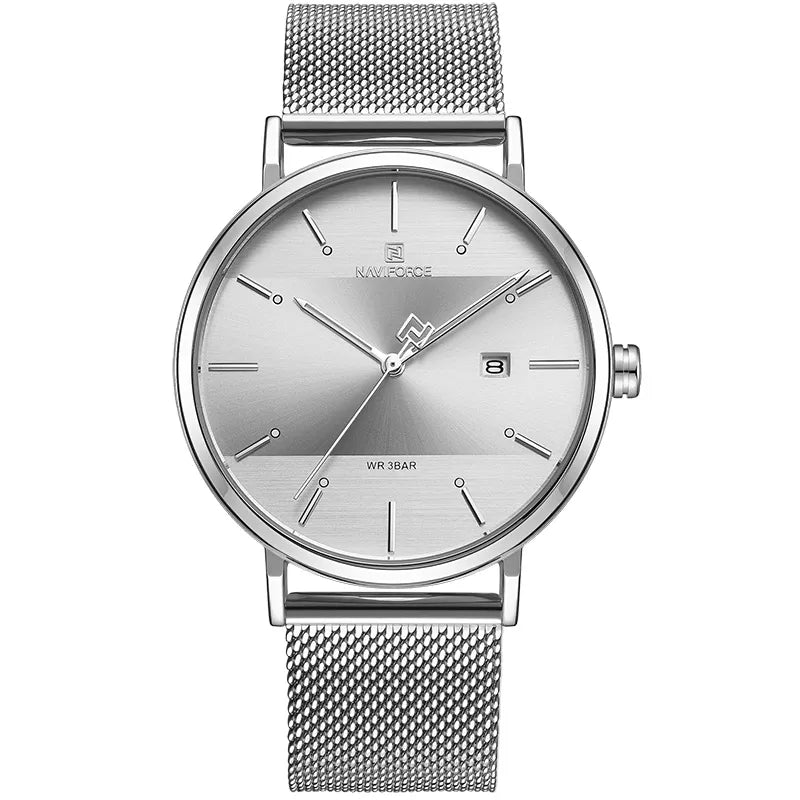 Men's Stainless Steel Watch - MeshElegance Pro