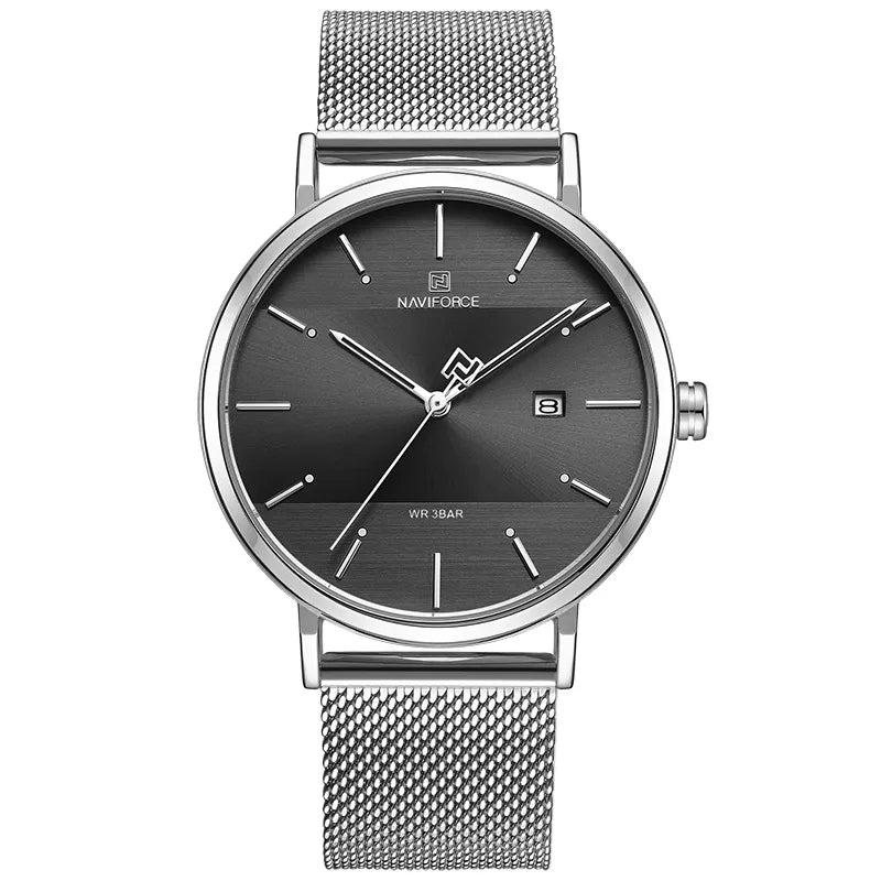 Men's Stainless Steel Watch - MeshElegance Pro