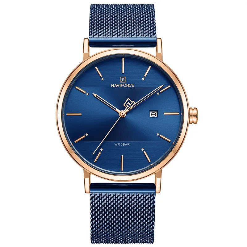 Men's Stainless Steel Watch - MeshElegance Pro