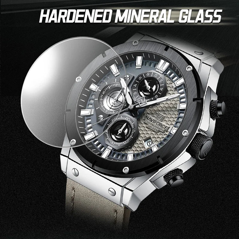 Luxury Men's Leather Watch - ChronoLuxe Prestige