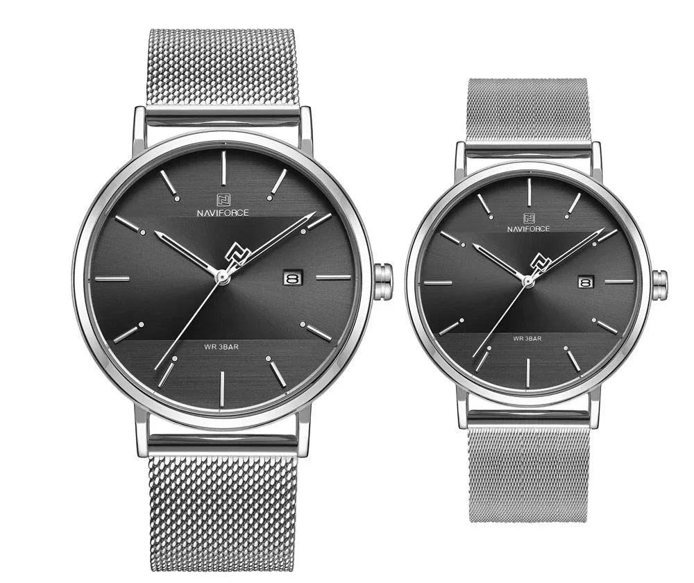 Men's Stainless Steel Watch - MeshElegance Pro