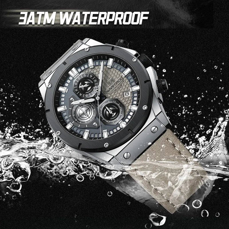 Luxury Men's Leather Watch - ChronoLuxe Prestige